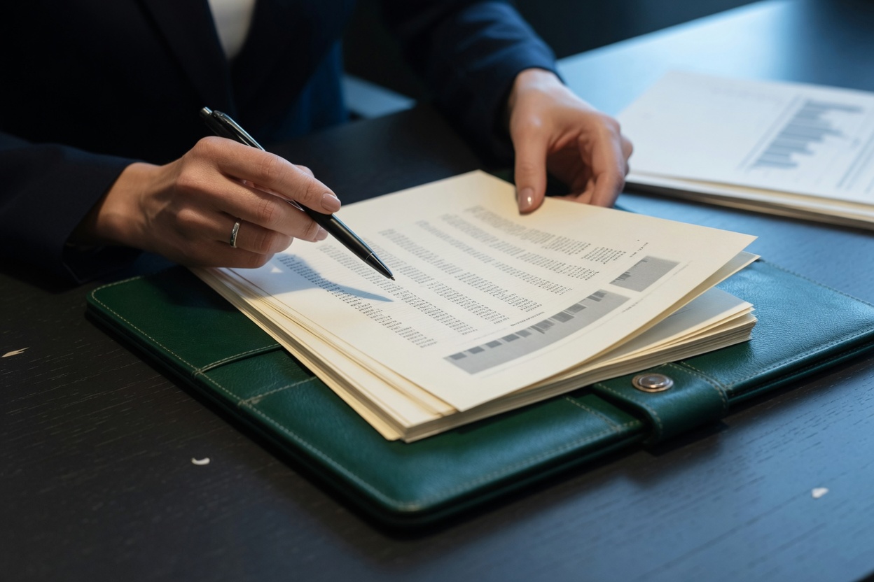 Hands reviewing financial documents
